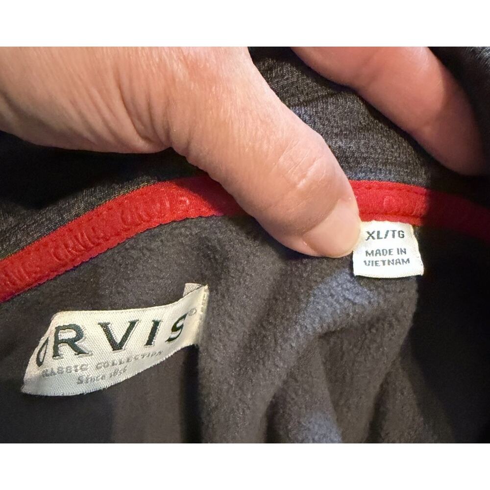 Orvis Bonded Mesh Jacket Gray Full Zip Mock Neck Fleece Mens Size XL Gorp Core - Picture 7 of 7